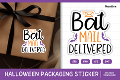 Halloween Small Business Packaging Sticker | Bat Mail Product Image 1