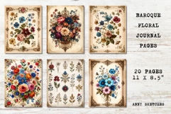 20 Floral Baroque Vintage Junk Journal Pages Bundle Product Image 3
