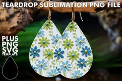 Sublimation Teardrop Earrings in Bloom Product Image 1