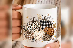 Leopard Pumpkin PNG, Buffalo Check Fall Pumpkin, Neutral Png Product Image 5