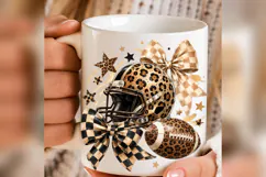 Leopard Football PNG, Game Day Bow PNG, Checkered Football Product Image 5