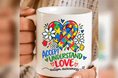 Autism Awareness PNG, Puzzle Heart Ribbon Design Product Image 5