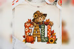 Fall Scarecrow PNG, Autumn Pumpkin Sunflower Design Product Image 1