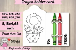 Coloring Card svg, Mothers Day flower, Crayon Holder Card Product Image 1