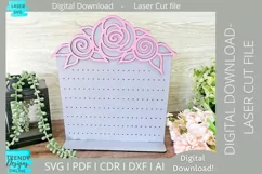 Floral Earrings Jewelry Stand Svg, Earrings display svg Product Image 1