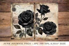 Printable Junk Journal Pages black rose 2 Product Image 1