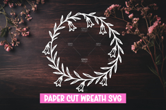 Paper cut floral wreath SVG for paper cutting Product Image 1