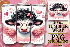 Blissful Sublimation 20oz tumbler wrap, Valentines Product Image 1