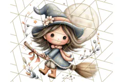 Spooky Little Witches Halloween Clipart PNG Product Image 3