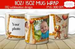 Christmas photo mug wrap PNG Sublimation, Christmas cookies Product Image 2
