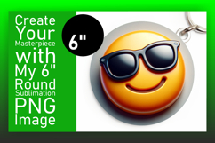 Elegant Keychain Circle Design PNG , 3D Emoji Product Image 1