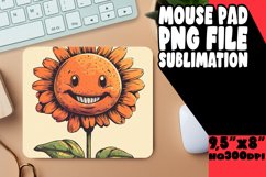 Sunny Retro Bouquet: Mouse Pad Smiling Flower Sublimation Product Image 1