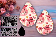 Elegant Retro Smile Pattern Earring Sublimation Product Image 1