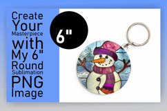 Winter Holiday Snowman 3D Round Design Keychan PNG Product Image 1