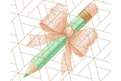 Chubby Pencil With Bows PNG Clipart, Cute School Supply Png Product Image 3
