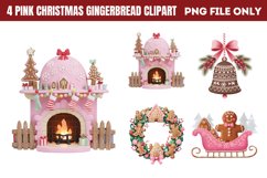 Pink Christmas Gingerbread sublimation Clipart PNG Product Image 1