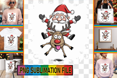 Playful TSHIRT Art PNG, Funny Santa Product Image 1