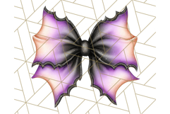 Muted Halloween Bow Clipart, Fall Ribbon PNG Autumn Hair Bow Product Image 3