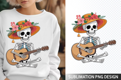 Funny Summer Skeleton Illustration - Sublimation PNG Design Product Image 1
