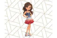 Patriotic Fashion Girl Clipart PNG for 4th of July Product Image 3