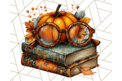 Autumn Library Clipart PNG, Cozy Fall Book Art Product Image 3