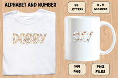 Cute Puppies Alphabet PNG, watercolor Letters &amp; Numbers Product Image 7