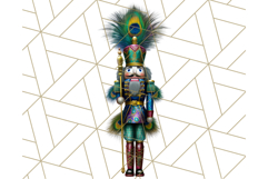 Peacock Christmas Clipart in Jewel Tones, Christmas Png Product Image 3