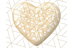 Pastel Puffy Patterned Hearts Clipart PNG, 3D Look Heart Png Product Image 3