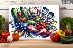 4th of July kitchen Cutting Board - Patriotic Cutting Board Product Image 1