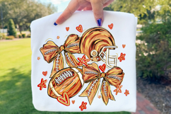 Brushtroke Game Day Football PNG, Football Bow Png, Football Product Image 2