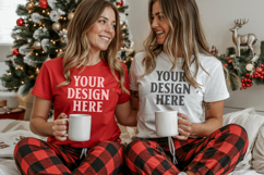 Bella Canvas 3001 Christmas Couple Mockup ,3001 Couple Mock Product Image 1