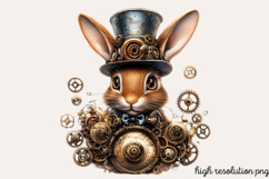 Steampunk Easter Sublimation Clipart PNG Product Image 1
