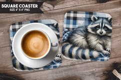 Woodland Animals Square Coaster PNG Bundle, Forest Animals Product Image 17