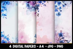 4 Vintage Floral Digital Papers I Junk Journal Product Image 1