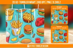 Fast Food Tumbler Wrap Designs, Sublimation Wrap Product Image 1
