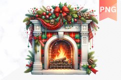 Christmas Fireplace- Clipart PNG Design Product Image 1