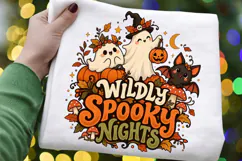 Wildly Spooky Nights Halloween Design, Cute Ghosts Bat and Product Image 1