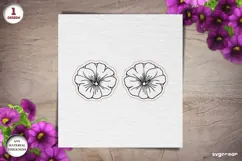 Petunia Flower Earrings Laser Cut | Jewerly | SVG Product Image 2
