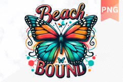 Beach Bound - Butterfly Sublimation - Clipart PNG Design Product Image 1