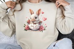 Valentines Day Bunny Cups Clipart PNG Product Image 1