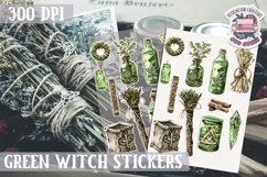 Witch sticker Sheet Green Magic Props Spell Herbs Halloween Product Image 1