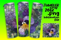 Sparkly Mosaic Flower Tumbler Wrap Design 20oz Product Image 1
