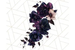 Gothic Floral PNG, Dark Aesthetic Flowers Clipart Print Product Image 3