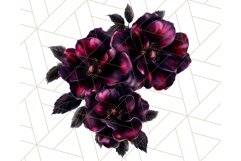 Gothic Floral PNG, Dark Aesthetic Flowers Clipart Print Product Image 3