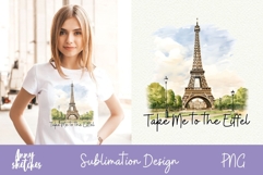 Eiffel Tower Paris Sublimation Design France Clipart PNG Product Image 1