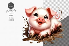 Farm animals clipart, Pig clipart, Cute animals Product Image 1