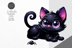 Halloween clipart, Black cat clipart, Kids Halloween Product Image 1
