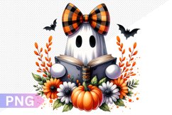 Halloween Ghost And Books Sublimation - Clipart PNG Design Product Image 1