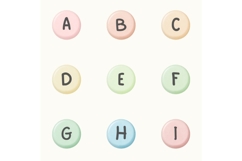 Pastel Bead Alphabet PNG Bundle | Cute Letter Clipart Product Image 4