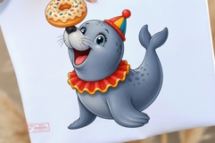 Circus Birthday Clipart PNG, Cute Carnival Animals Party Product Image 3